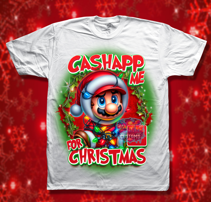 CashApp Me for Christmas Mario Tee