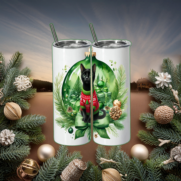 Holiday Black Cat Christmas Tumbler product photo