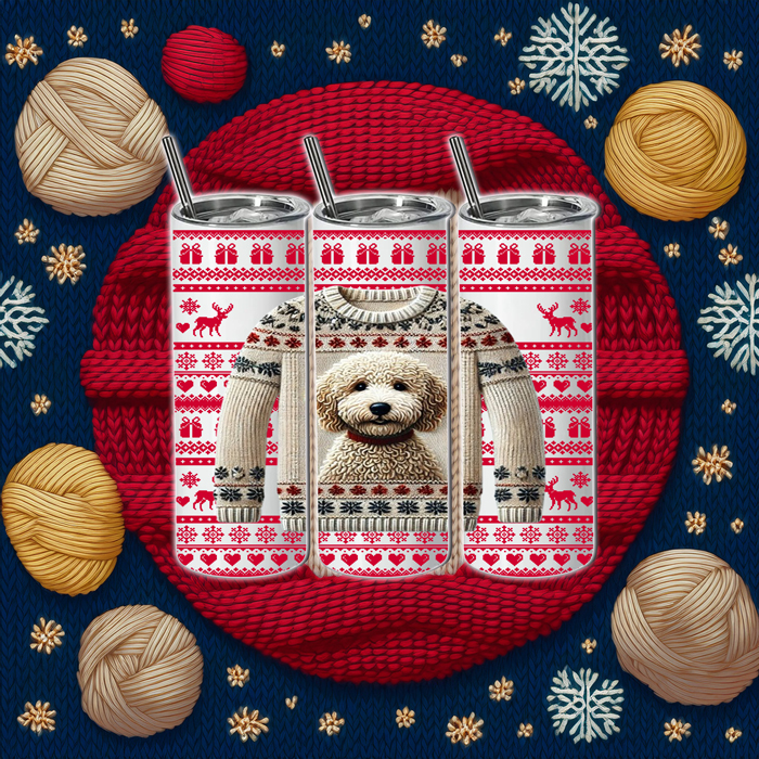 Doodle in a Sweater Christmas Tumbler product photo