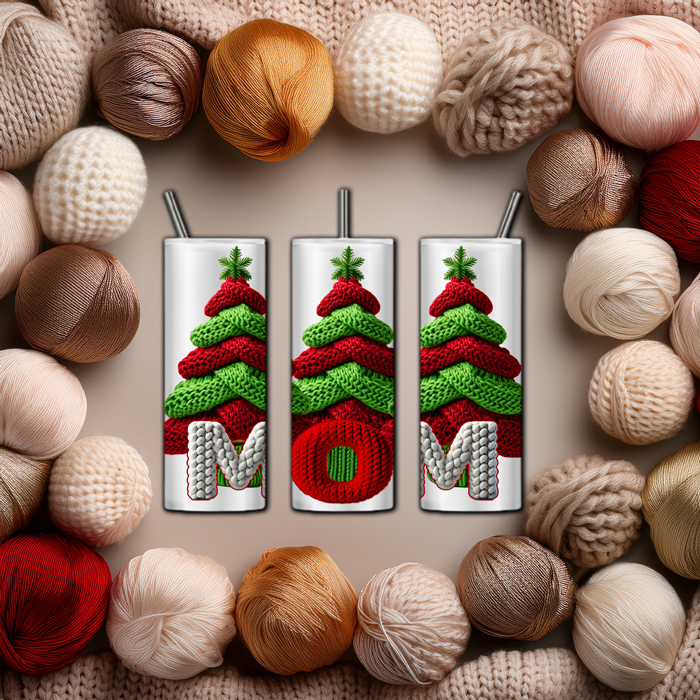 Cozy Knit Mom Christmas Tumbler product photo