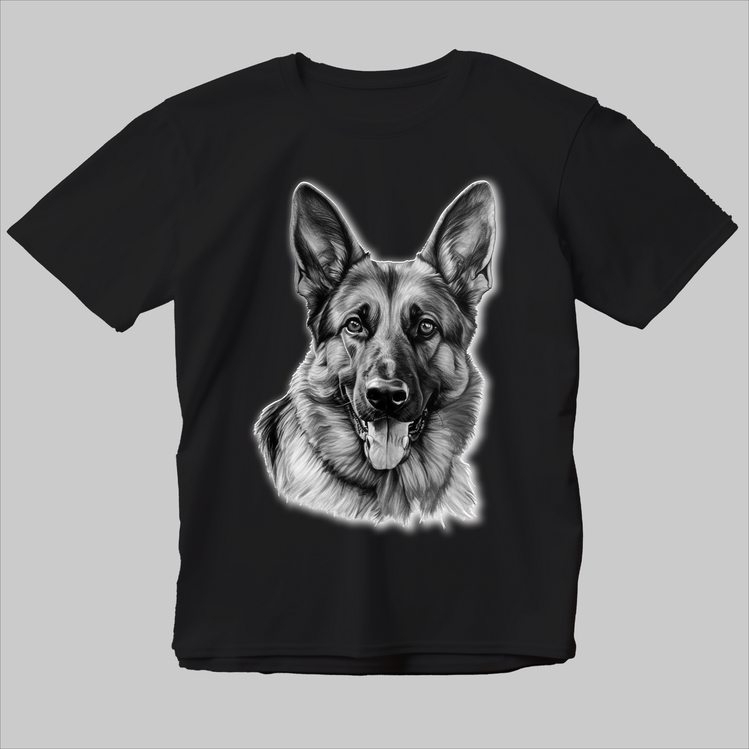 German Shepherd Black and White Tee product photo