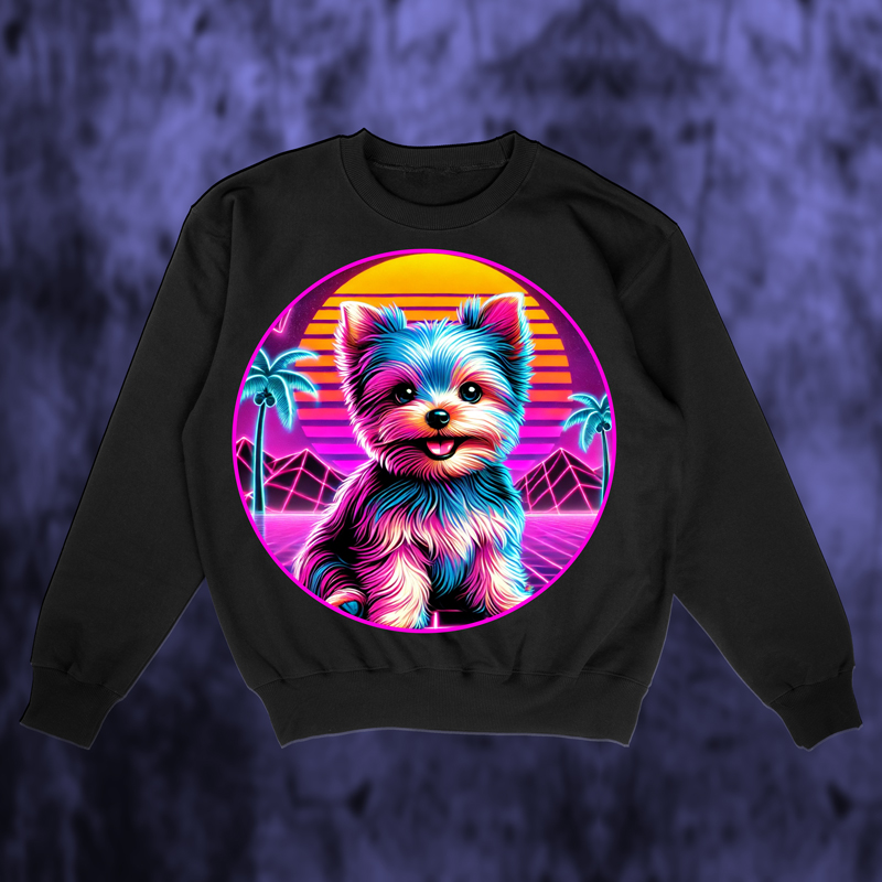 Yorkie Neon Palms Sweatshirt product photo